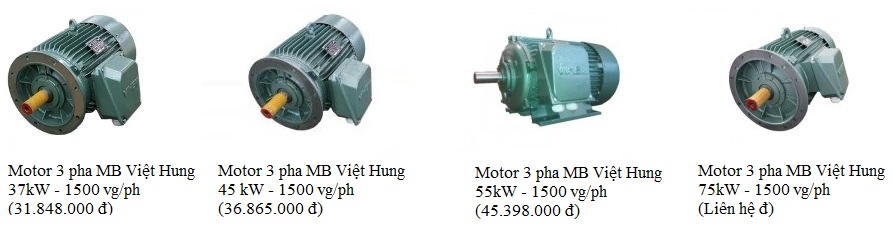 Giá Motor 3 pha mặt bích Việt Hung 37kW- 45 kW - 55 kW - 75 kW ( 1500vg/ph )