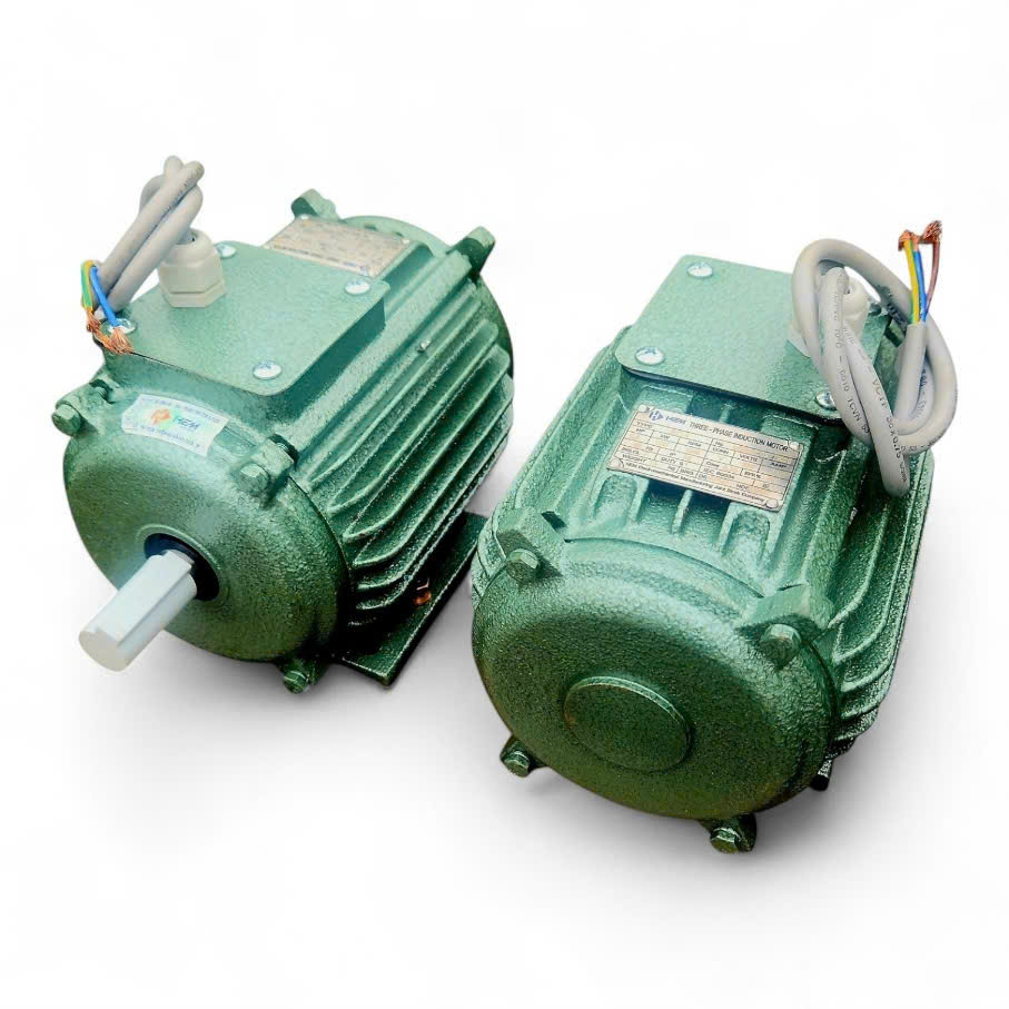 Motor quạt 3 pha HEM 0.37kW (0.5HP) 3K71-4P-380V tốc độ (1390~1500) rpm không cánh gió