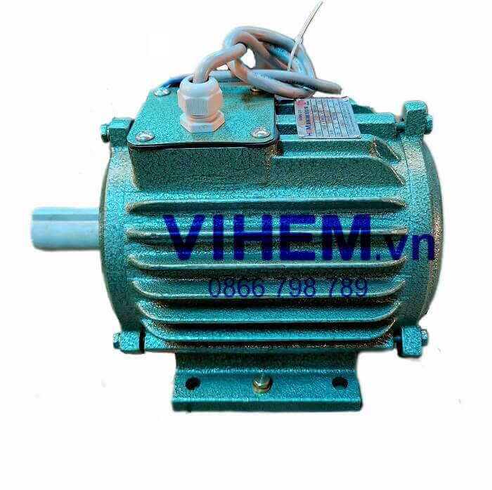 Motor điện 3 pha HEM 0.55kW (0.75HP) tốc độ 1500 (1390) không cánh gió VIHEM (Việt Hung) điện cơ Hà Nội